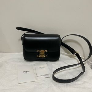 Celine Black Calf Skin Mini CrossBag